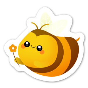 Bee gives a flower sticker.