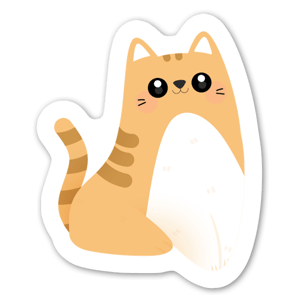 Cute tiger kitten vinyl sticker