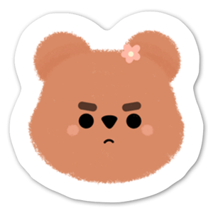 This is a grumpy bear sticker.