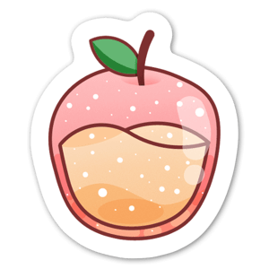 Cute apple with liquid inside